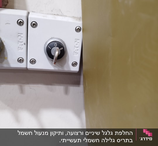 מתג שליטה לתריסים עם חוגה ומספרים